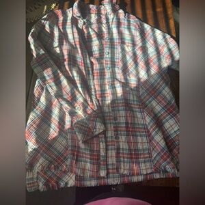Free People Plaid Jacket - Red and Blue
